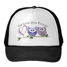 Owl Love You Forever, Cute Owls and Heart design Trucker Hats
