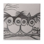 Owl lovebirds - Small (4.25" x 4.25") Tile by Coba tiles