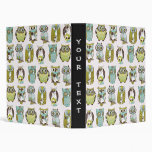 owl meeting with changeable background color vinyl binder