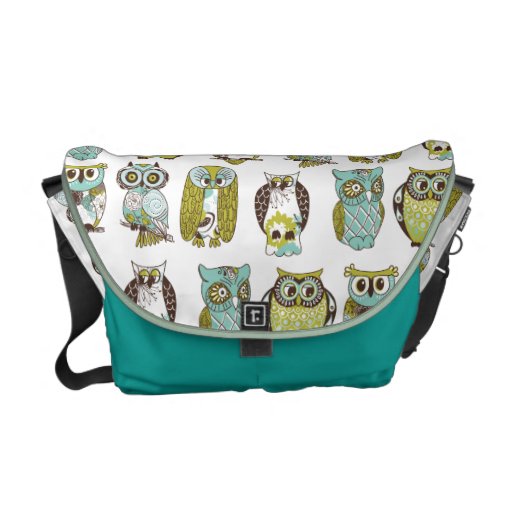 owl meeting with changeable background color courier bag