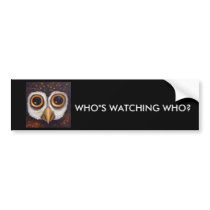 owl new one 6x6 bumper sticker