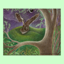 'Owl of Minerva' Art Poster bronze matte uv posters