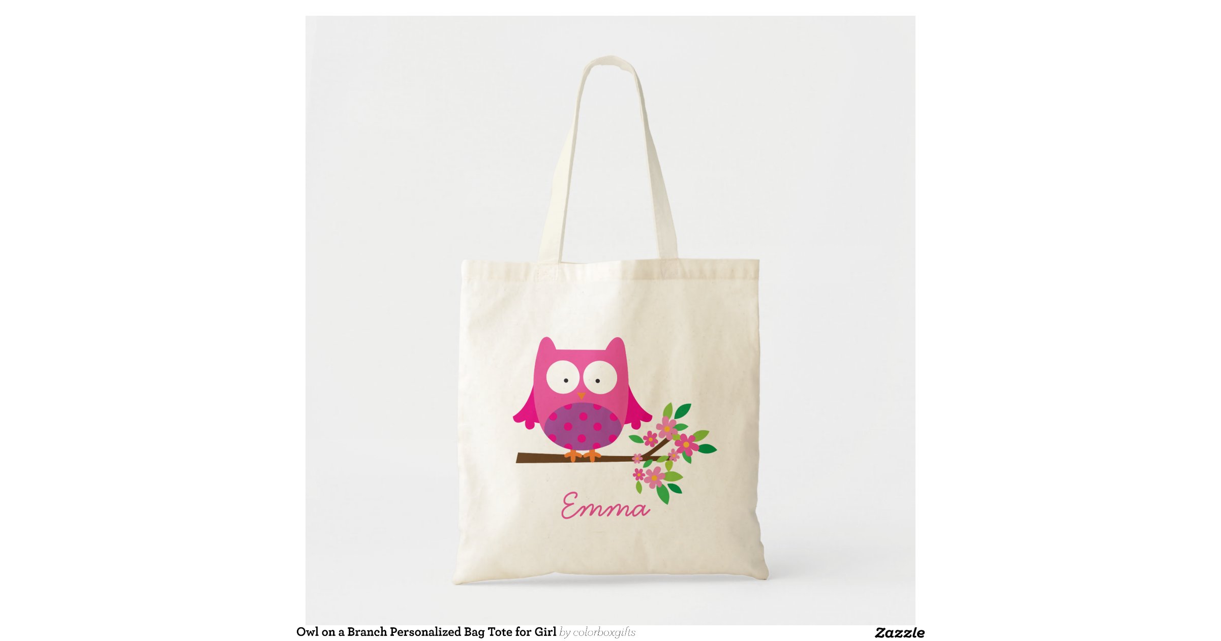 owl_on_a_branch_personalized_bag_tote_for_girl ... owl_on_a_branch_personalized_bag_tote_for_girl ...