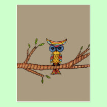 Owl on a Branch Postcard postcards