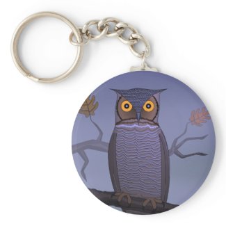 Owl on Branch keychain
