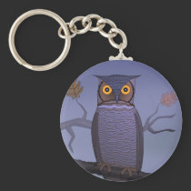Owl on Branch keychains
