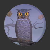 Owl on Branch magnets