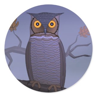 Owl on Branch sticker