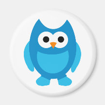 Owl Owls Bird Birds Blue Cute Cartoon Animal Refrigerator Magnets