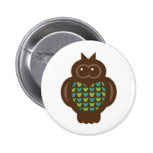 Owl Owls Bird Birds Cute Cartoon Animal Button