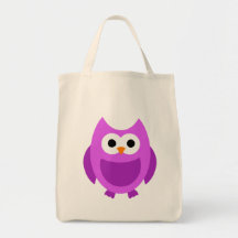 Owl Owls Bird Birds Purple Cute Cartoon Animal Canvas Bag