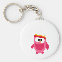 Owl Owls Bird Pink Snow Winter Hat Colorful Cute Key Chains