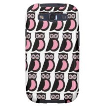 Owl party retro kawaii cute owling owls pattern samsung galaxy s3 cases