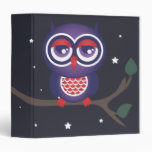 Owl perched on a branch 3 ring binders