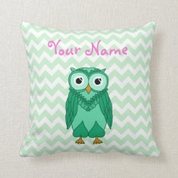 Owl Pillow: Green Custom