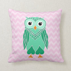 Owl Pillow: Green Owl