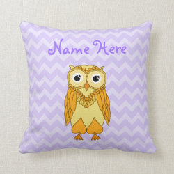 Owl Pillow: Yellow Purple Custom