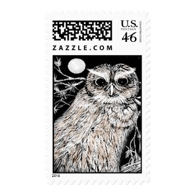Owl Postage by pyrabird