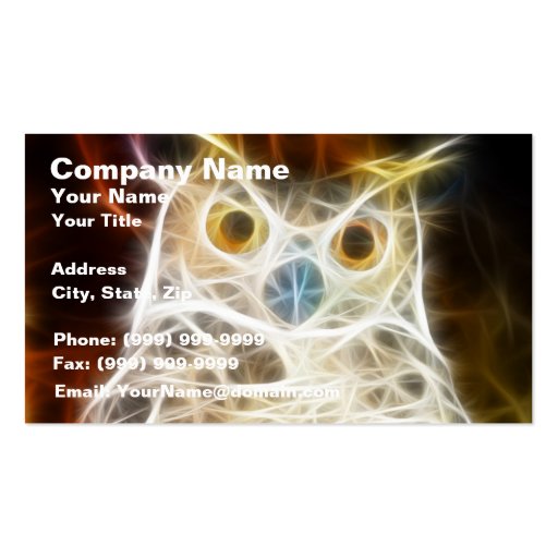 Owl Powerful Look Business Card Template