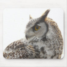 Owl Profile Portrait Photo Mousepad