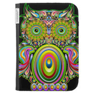 Owl Psychedelic Design Kindle Case