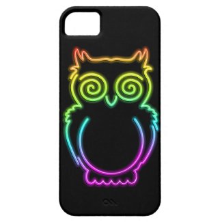 Owl Psychedelic Neon Light iPhone 5 Case