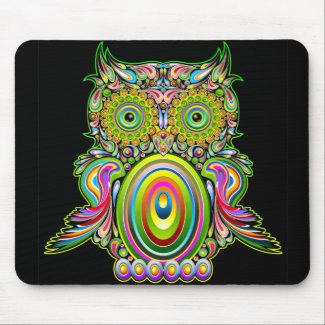Owl Psychedelic Popart Mousepad