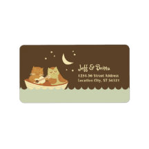 Owl & Pussycat Wedding Address Personalized Address Label