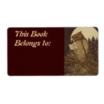 Owl Reading a book by Moonlight Shipping Labels