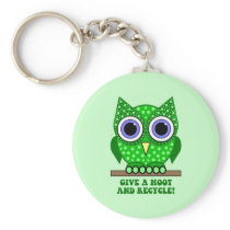 owl recycle keychain