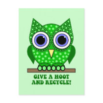 owl recycle postcards