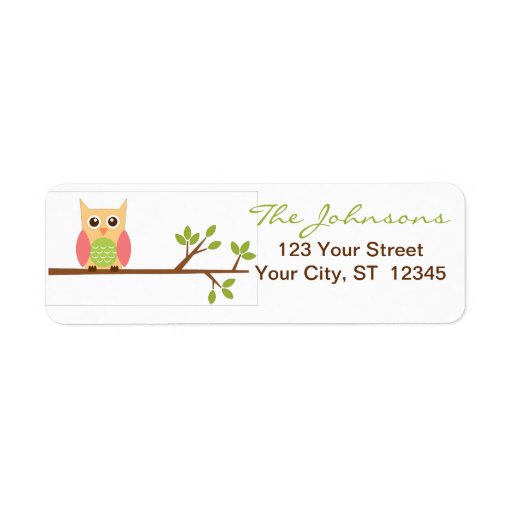 Owl return address labels small stickers Zazzle