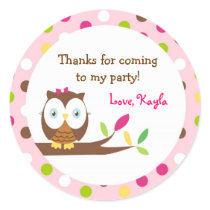 Owl Round  Favor Stickers Labels Envelope seals