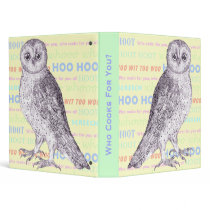 Owl Sounds Cookbook or Notebook Spiral Binder