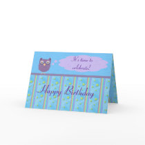 Owl Star Birthday Celebration Greeting Cards