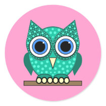 owl round sticker