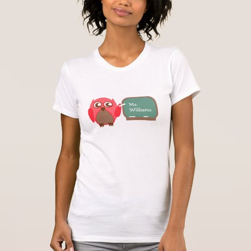 Owl Teacher At Chalkboard Personalized Shirt