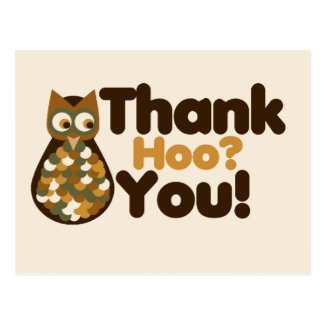Owl Thank You Hoo Postcard