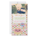 Owl Thank You Note Baby Girl Photo Template Picture Card