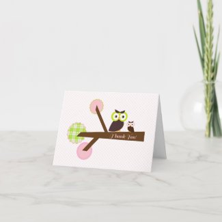 Owl Thank You Note Card