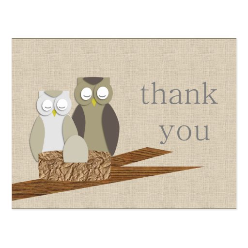 Owl Thank You Post Card