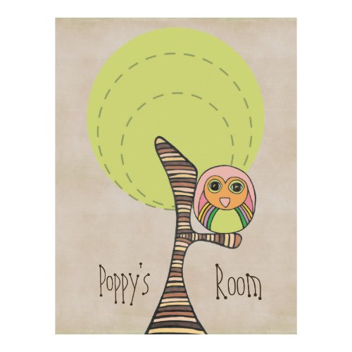 Owl Tree Baby Nursery Kids Room Wall Poster print