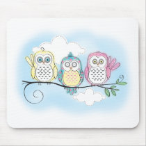 Owl Trio mousepads