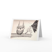 Owl With Attidude-  Greeting Card