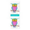 Owl with flowery eyes tiny bookmarks business cards