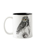 Owl with Grasshopper Mug in ink