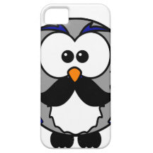 Owl with Handlebar Mustache Moustache iPhone 5 Cases