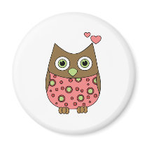 Owl WIth Love Refrigerator Magnets