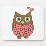 Owl WIth Love Mouse Pad