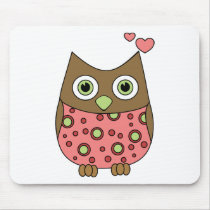 Owl WIth Love Mouse Pad